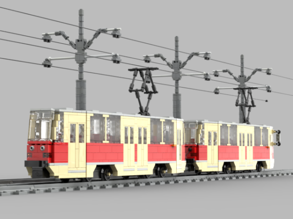 Konstal 105Na MPK Częstochowa – model z klocków (skala 1:35)