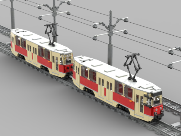 Konstal 105Na MPK Częstochowa – model z klocków (skala 1:35)