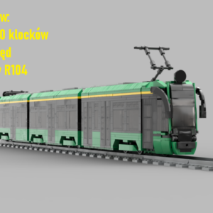 Moderus Gamma LF 04 AC BD MPK Poznań – model tramwaju z klocków kompatybilnych (88 cm, napęd)
