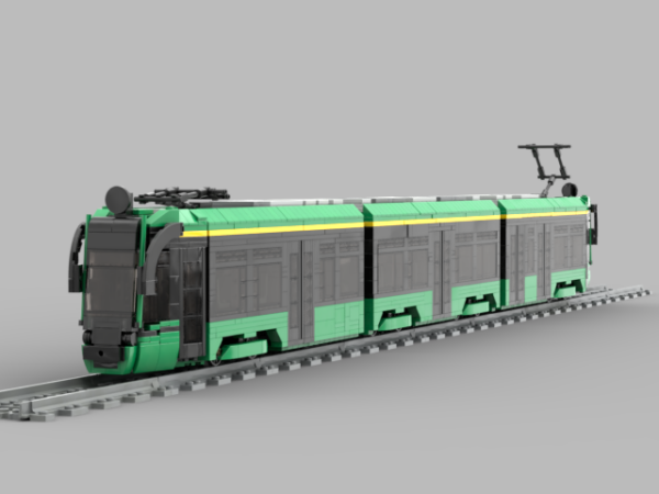 Moderus Gamma LF 04 AC BD MPK Poznań – model tramwaju z klocków kompatybilnych (88 cm, napęd)