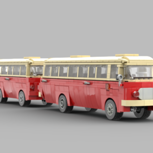 Jelcz 043 + Jelcz P01 „Ogórek z korniszonem” – MPK Poznań (model z klocków)