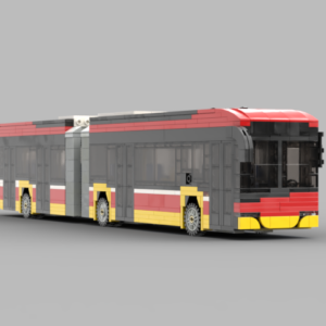 Elektryczny autobus przegubowy z Bielska-Białej – model z klocków (1:40)