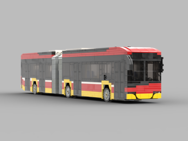 Elektryczny autobus przegubowy z Bielska-Białej – model z klocków (1:40)