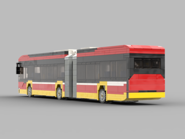 Elektryczny autobus przegubowy z Bielska-Białej – model z klocków (1:40)