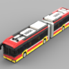 Elektryczny autobus przegubowy z Bielska-Białej – model z klocków (1:40)