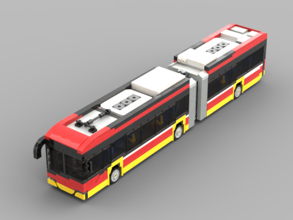 Elektryczny autobus przegubowy z Bielska-Białej – model z klocków (1:40)